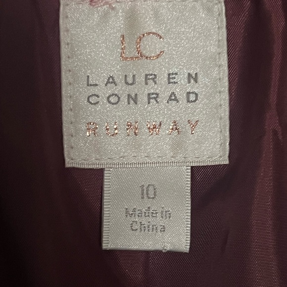 NWOT Lauren Conrad Faux Suede Red Burgundy Wine Moto Biker Jacket - Picture 4 of 7